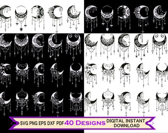 Download Mandala Moon Svg Etsy