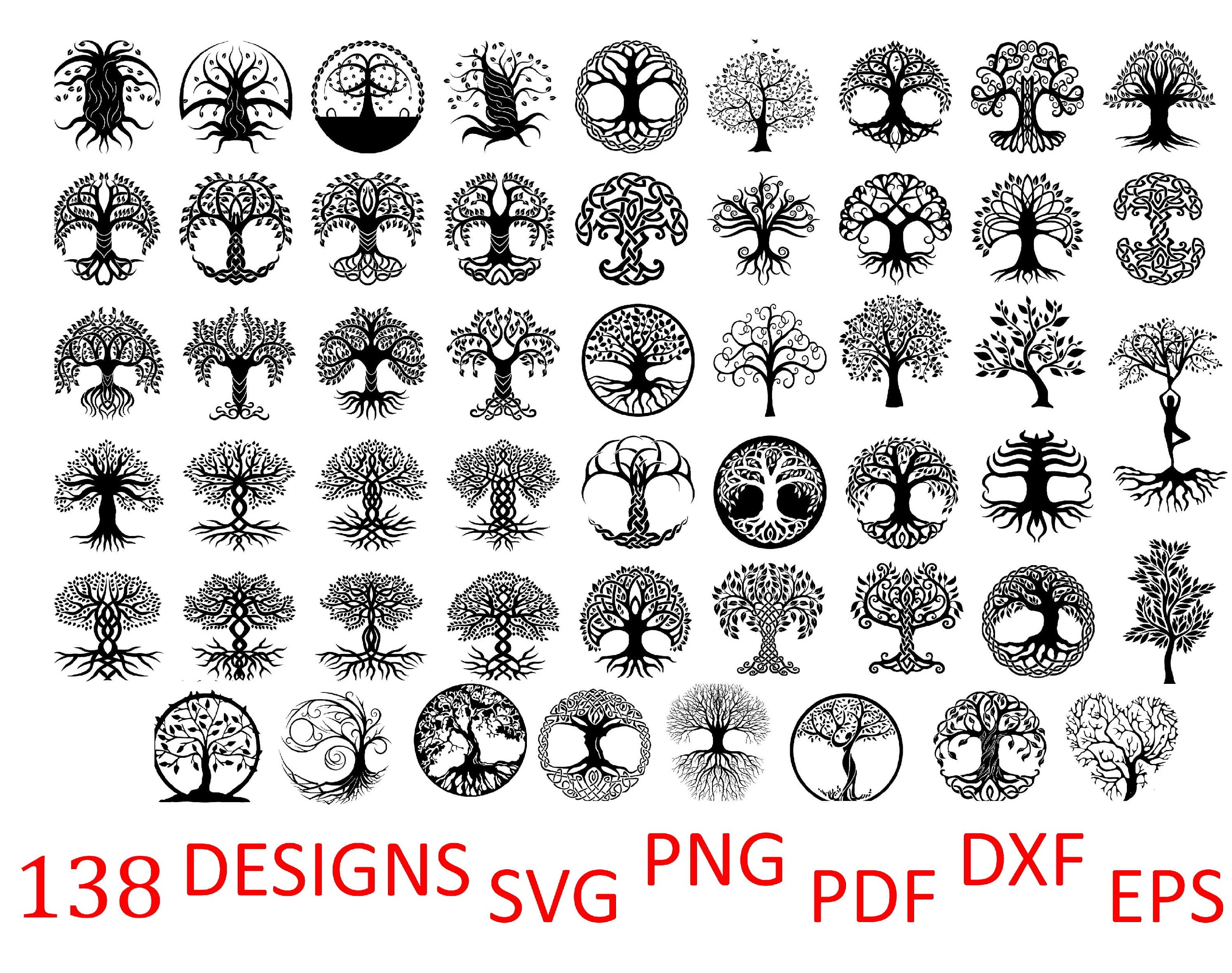 PDF Pattern, Vector DXF File and Instructional Video, Tree of Life Bag