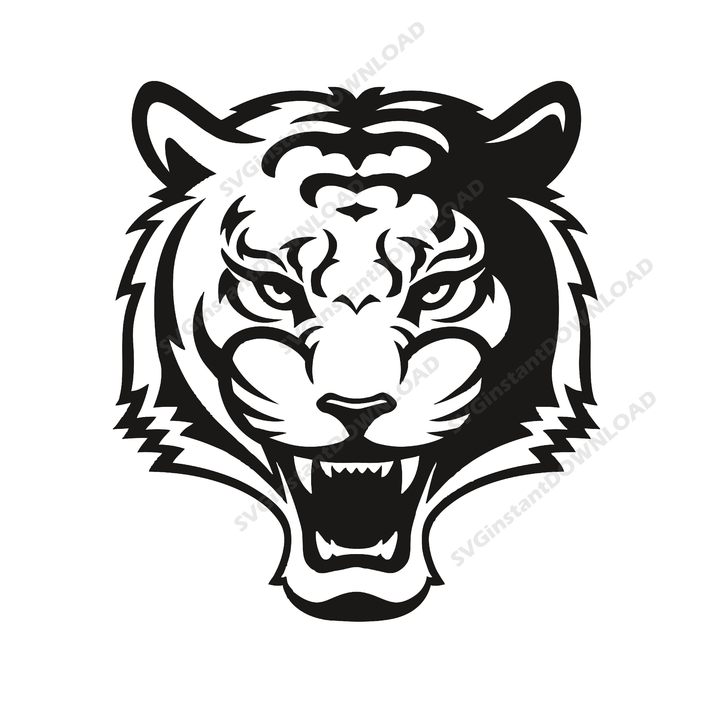 Beautiful Tiger Tattoovector Tigers Head Design Stock Vector Royalty Free  383443258  Shutterstock