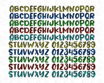 Doodle Font SVG, Layered Alphabet and Numbers, Outline Font,