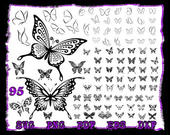 Elegant Butterfly Svg File, Cricut Butterfly SvG, Swirl Butterfly svg, Cute Butterfly Zentangle Svg, Layered Butterflies Svg Cutting File