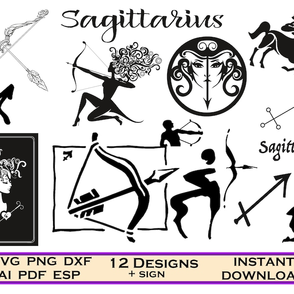 Zodiac Sagittarius Svg, Zodiac Sagittarius Quotes, Zodiac Cut File Svg, Dxf, Eps, Png Cut File, Sagittarius Gift File, Sagittarius Sticker