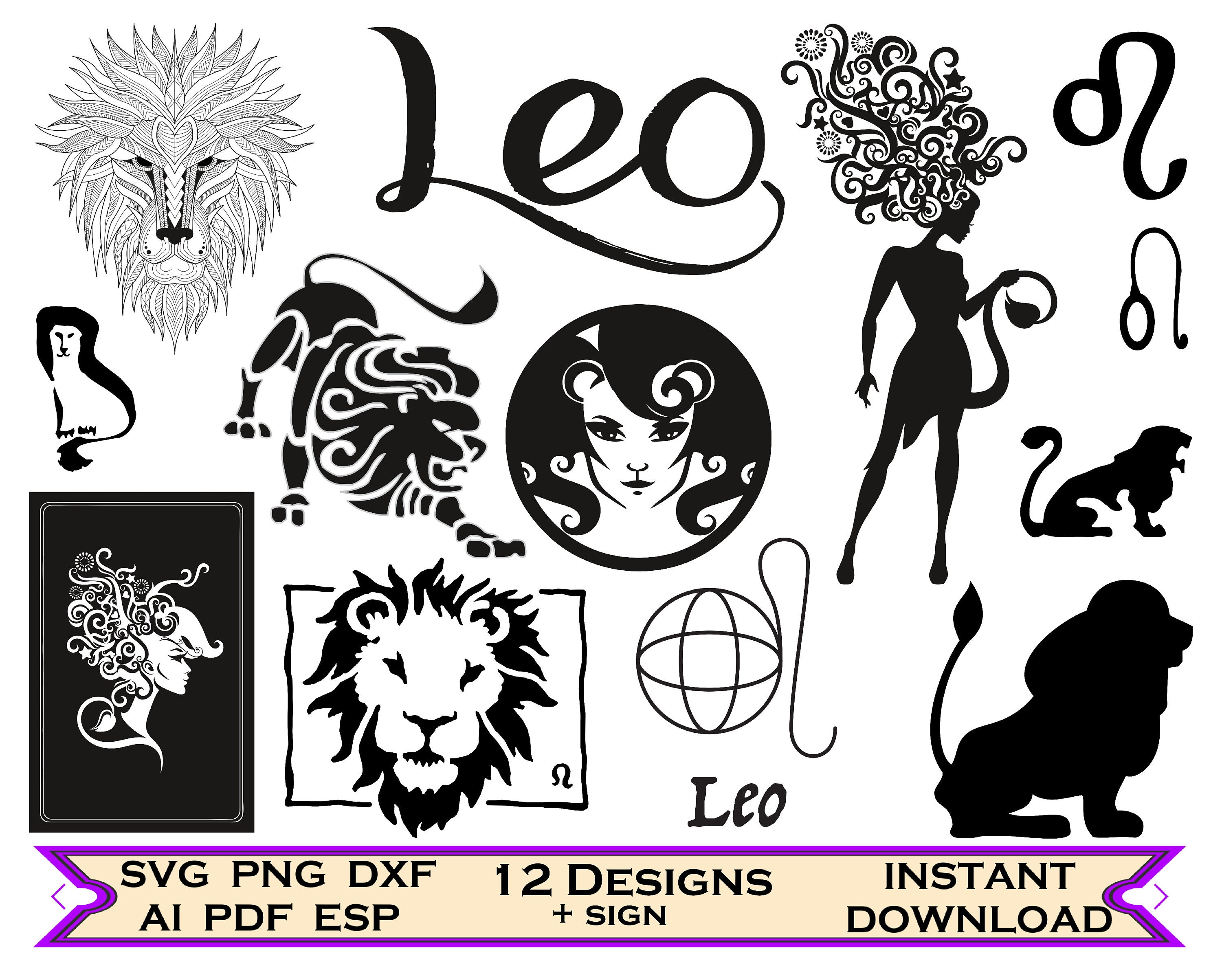 Zodiac Leo Svg, Leo Horoscope, Zodiac Sign Cut Files for Cricut, Zodiac  Signs Bundle, Zodiac Signs, Leo Season Svg, Birthday Zodiac Png, Dxf - Etsy  Norway