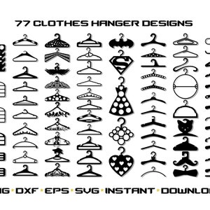 Clothes Hanger Svg, Coat Hanger Svg. Vector Cut file for Cricut,  Silhouette, Pdf Png Eps Dxf, Decal, Sticker, Vinyl