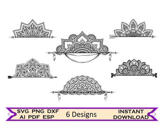 Download Half Mandala Svg Split Monogram Svg Boho Svg Bohemian Svg Half Mandala Flower Mandala Svg Dxf Eps Png Ai Mandala Vectorclip Art Otslezhivanie Ceny V Etsy