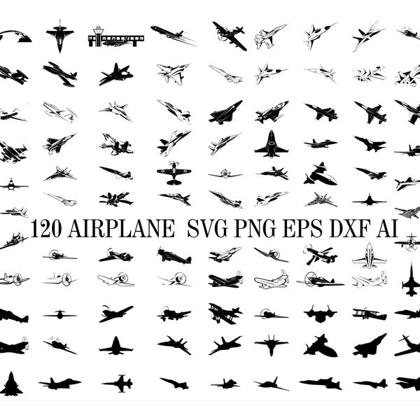 Airplane SVG, Jet Plane SvG For Cricut, Military Planes Vector, Air Force Silhouette Clipart, Fighter Plane SvG, PnG, EpS, Ai, DxF Files