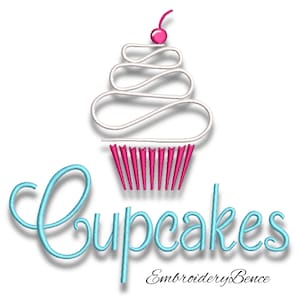 Cupcakes embroidery designs machine muffin pes pattern