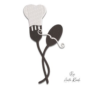Kitchen Embroidery Machine Designs Pes Cooking Fork Spoon Instant Digital Download Cuisine Pattern