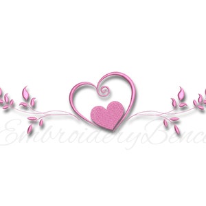 Heart ornament embroidery machine design pes