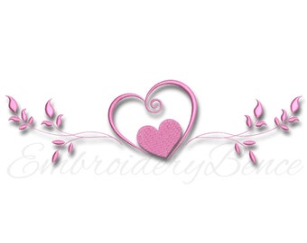 Heart ornament embroidery machine design pes