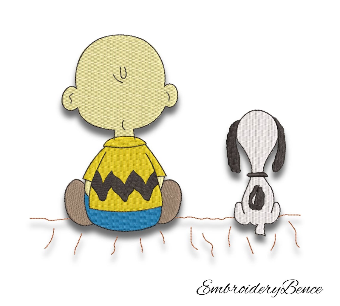 Snoopy and Charlie Brown embroidery machine designs Peanuts Etsy