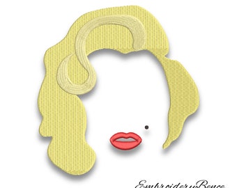 Marilyn Monroe embroidery machine design woman instant digital download pattern