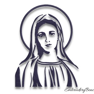 Virgin Mary embroidery machine design pes Madonna instant digital download pattern