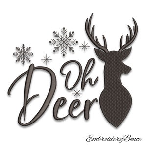 Deer embroidery machine designs christmas pes instant digital download image 1