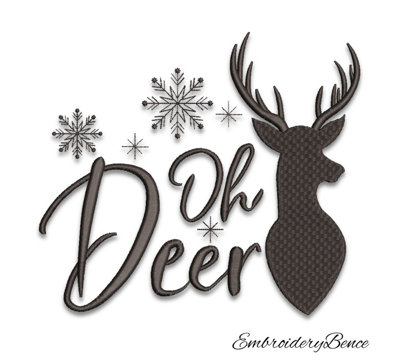 Deer embroidery machine designs christmas pes instant digital download image 1