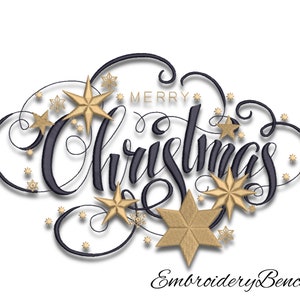 Merry Christmas embroidery machine design pes instant digital download