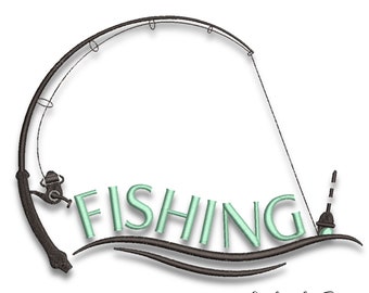 Fishing embroidery machine designs pes instant digital download