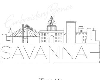 Savannah Skyline Embroidery Machine Designs pes pattern instant digital design