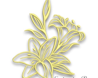 Lily embroidery machine designs flower pes instant digital pattern