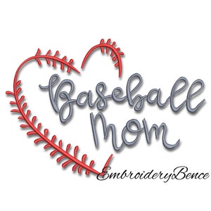 Baseball mom embroidery design machine pes pattern pe instant digital download