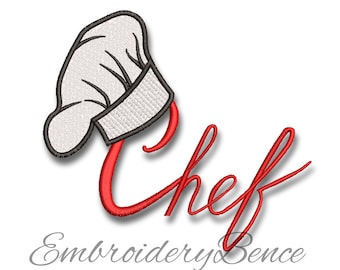 Cook hat machine embroidery design chef pes kitchen