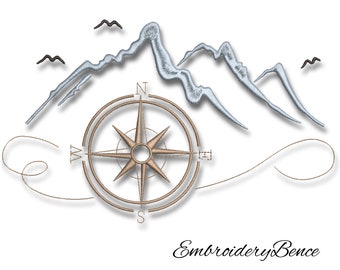 Compass embroidery machine designs pes instant digital download