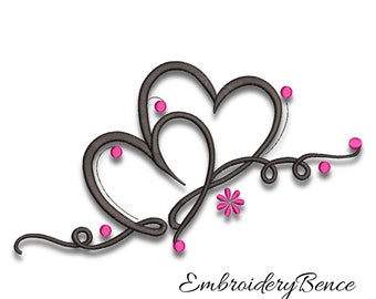 Heart embroidery machine design Valentine's day pes pattern love