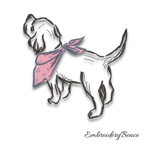 Cute dog embroidery machine design pes instant digital download
