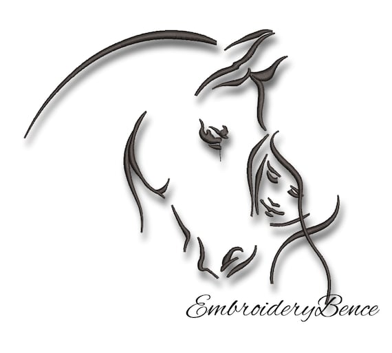 Horse embroidery designs machine pes pattern girl instant digital download