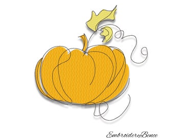 Pumpkin Embroidery Machine Design Pes Fall Halloween Thanksgiving Instant Digital Download