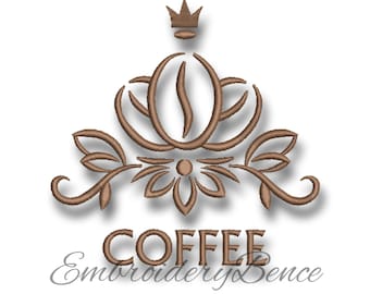 Coffee embroidery machine design Kitchen pes pattern