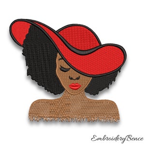 Afro woman embroidery machine designs pes instant digital download