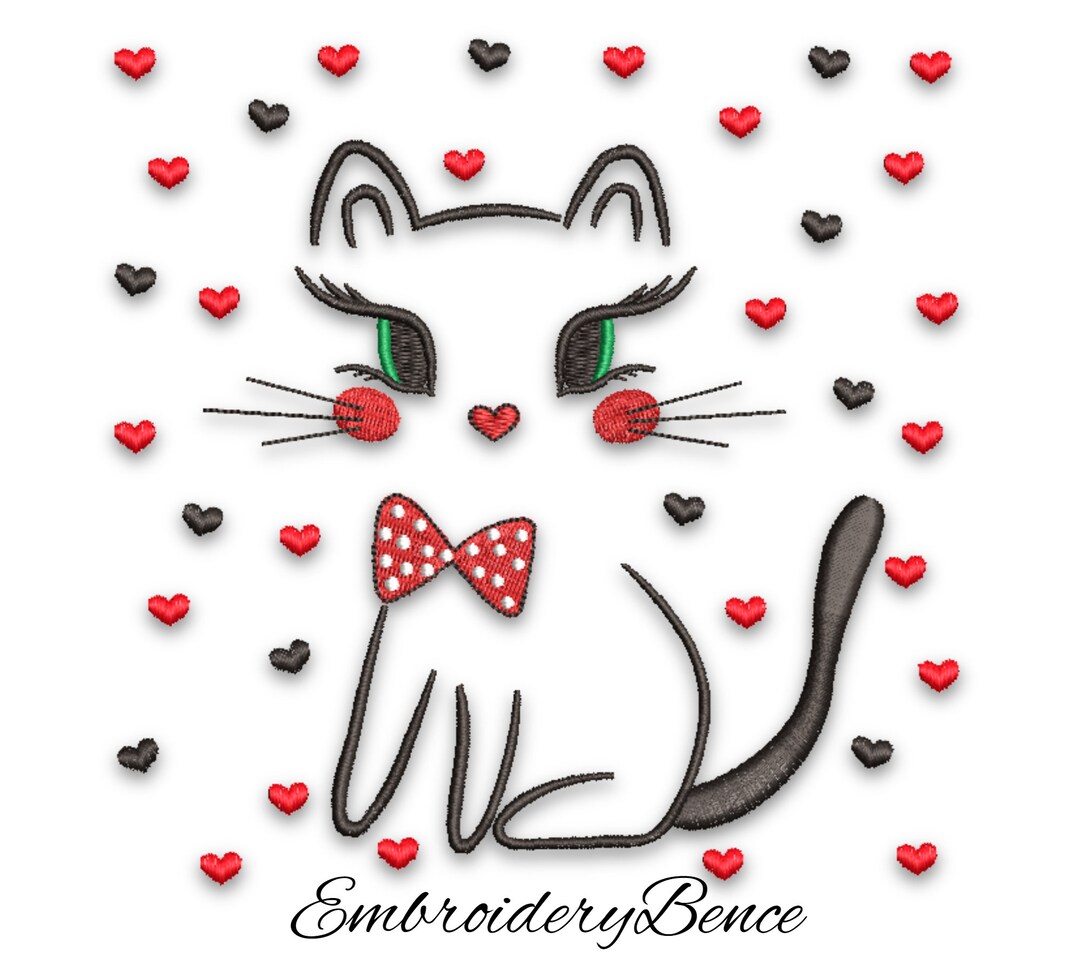 Kitty Embroidery Machine Design Pattern (digital Download) - Etsy