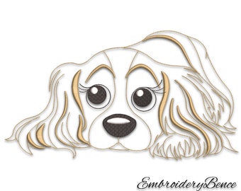 Spaniel Embroidery Machine Designs Cavalier King Charles Dog Pes File Instant Digital Download