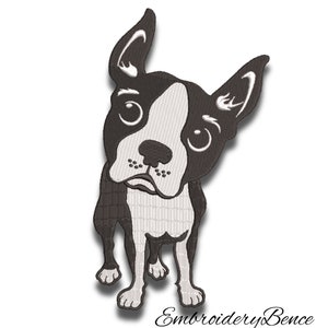 Boston Terrier embroidery designs machine pes pattern dog