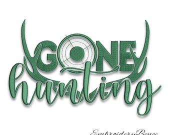 Gone Hunting Embroidery Design Pes Instant Digital Download