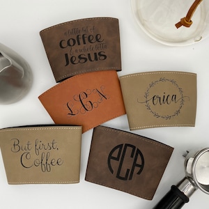 Personalized Leather Coffee Cup Sleeve, Coffee Cup Sleeve, Cup Sleeve, Coffee Sleeve, Personalized Coffee Sleeve, Leather Cup Sleeve