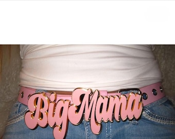 Custom Personalized Nameplate Belt- Viral Latto "Big Mama"