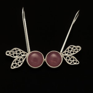 Bilyana Ruby handgemachte Silber filigrane Ohrringe