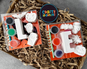 Kits de pintura para Halloween / Letras personalizadas con nombre / Murciélagos, fantasmas, calabazas y calaveras / Modelos de yeso / Recuerdos para fiestas / Truco o trato