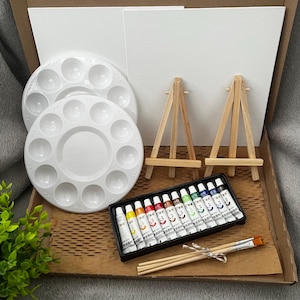 Sip and Paint Gift Set for 2 | Date Night at Home | Girl’s Night In | Valentine’s Day | Paint Your Partner | Birthday | Mother’s Day afbeelding 3