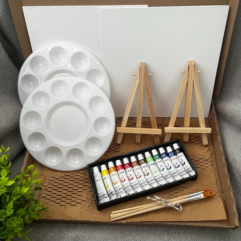 Sip and Paint Gift Set for 2 | Date Night at Home | Girl’s Night In | Valentine’s Day | Paint Your Partner | Birthday | Mother’s Day afbeelding 3
