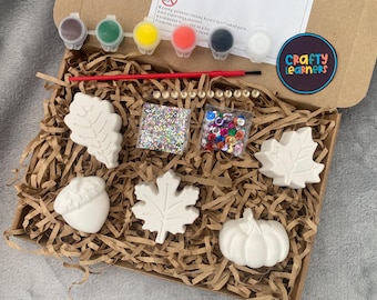 Paint Your Own Autumn Themed Craft Kit | Craft Set for Kids & Adults | Plaster Models | Stocking Filler | Xmas Eve Box | Birthday Present