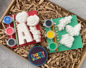 Paint Your Own Minibeasts Insects Mini Kits | Personalised Initial Name Letter | Birthday Party Favours | Craft Set for Kids and Adults