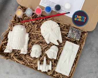 Paint Your Own Star Wars Inspired Craft Kit | Craft Set for Kids & Adults | Star Wars Fan | Plaster Models | Birthday Gift | Creative Art