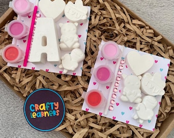 Paint Your Own Valentine’s Day Love Mini Kits | Personalised Initial Name Letter | Party Favours | Craft Set for Kids & Adults | I Love You