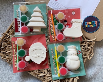 Paint Your Own Christmas Mini Kits | Santa Snowman Tree Stocking | Plaster Models | Xmas Party Bag Favours | Xmas Eve Box | Stocking Filler