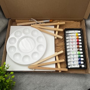Sip and Paint Gift Set for 2 | Date Night at Home | Girl’s Night In | Valentine’s Day | Paint Your Partner | Birthday | Mother’s Day afbeelding 4