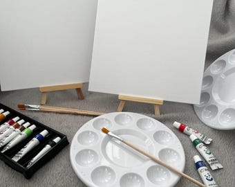 2-Pack Sip And Paint Kit - 10x12" Canvas Painting Sets With Easels