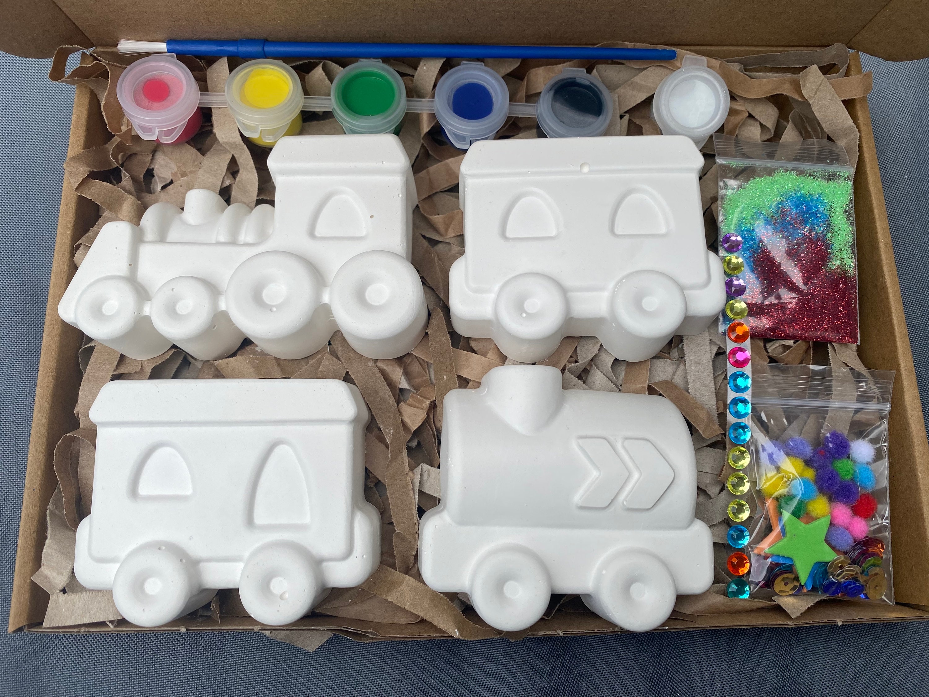 Paint Your Own Train Models Craft Kit Gift Ornament Etsy